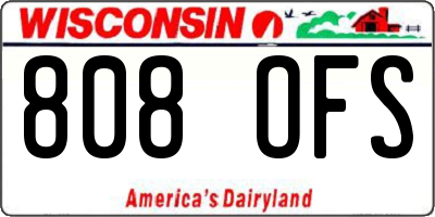WI license plate 808OFS