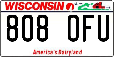 WI license plate 808OFU