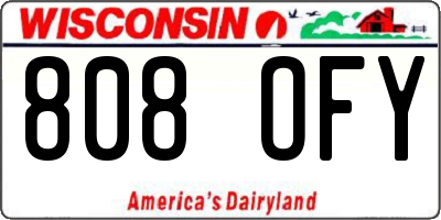 WI license plate 808OFY