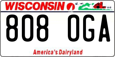 WI license plate 808OGA