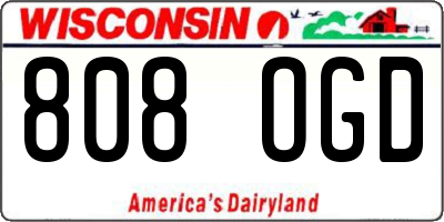 WI license plate 808OGD