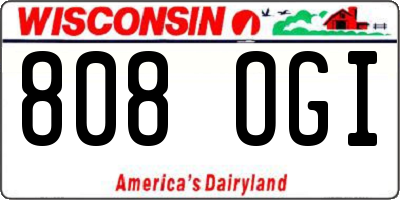 WI license plate 808OGI