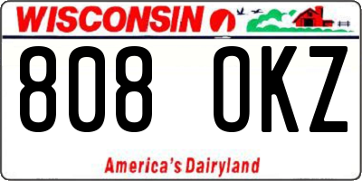 WI license plate 808OKZ