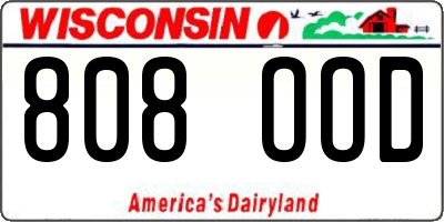 WI license plate 808OOD