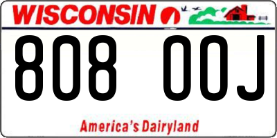 WI license plate 808OOJ