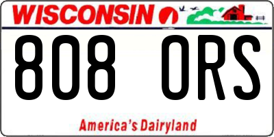 WI license plate 808ORS