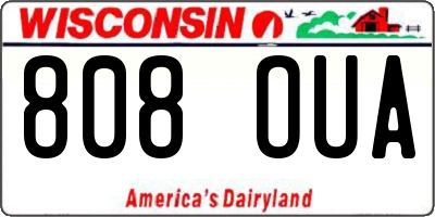 WI license plate 808OUA