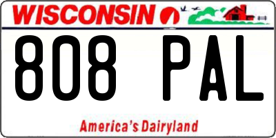 WI license plate 808PAL