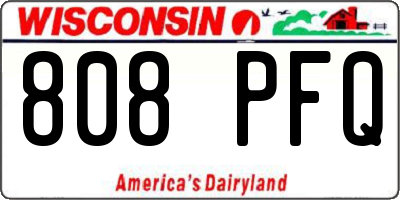 WI license plate 808PFQ