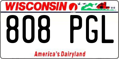 WI license plate 808PGL