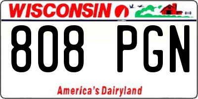 WI license plate 808PGN