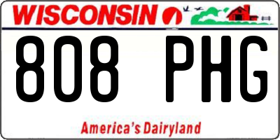 WI license plate 808PHG