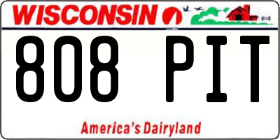 WI license plate 808PIT