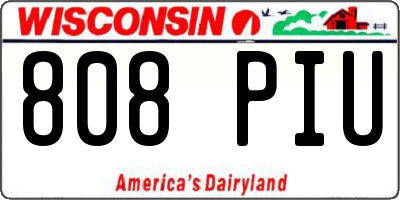 WI license plate 808PIU