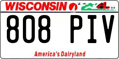 WI license plate 808PIV