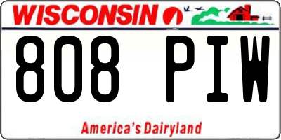 WI license plate 808PIW