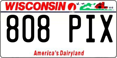 WI license plate 808PIX