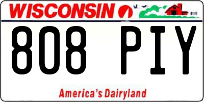 WI license plate 808PIY