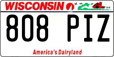 WI license plate 808PIZ