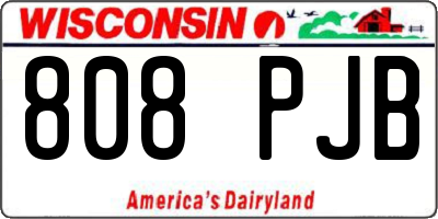 WI license plate 808PJB