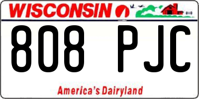 WI license plate 808PJC