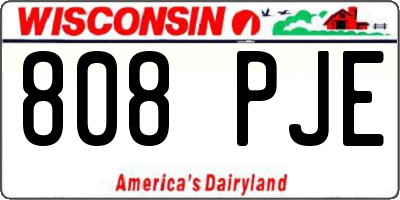 WI license plate 808PJE