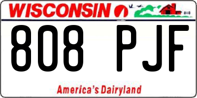 WI license plate 808PJF