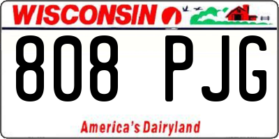 WI license plate 808PJG