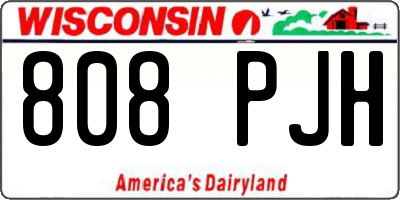 WI license plate 808PJH