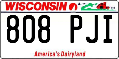 WI license plate 808PJI