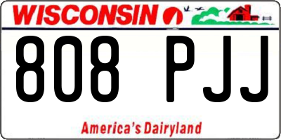 WI license plate 808PJJ