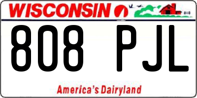 WI license plate 808PJL