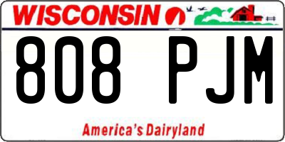 WI license plate 808PJM