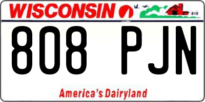 WI license plate 808PJN