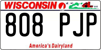 WI license plate 808PJP