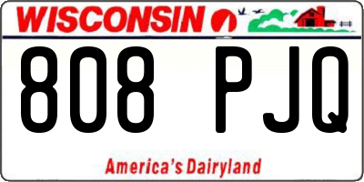 WI license plate 808PJQ
