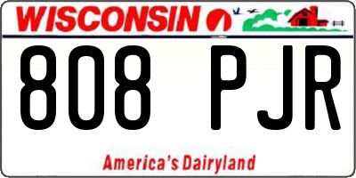 WI license plate 808PJR