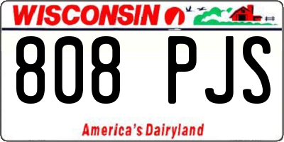 WI license plate 808PJS