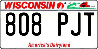 WI license plate 808PJT