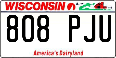 WI license plate 808PJU