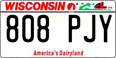 WI license plate 808PJY