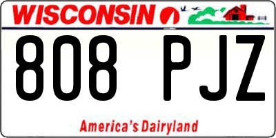 WI license plate 808PJZ