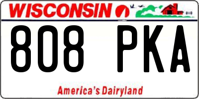 WI license plate 808PKA