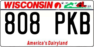 WI license plate 808PKB