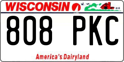 WI license plate 808PKC