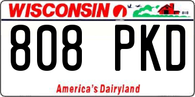 WI license plate 808PKD