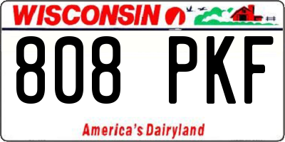 WI license plate 808PKF