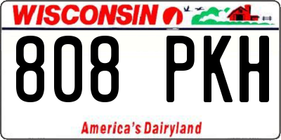 WI license plate 808PKH