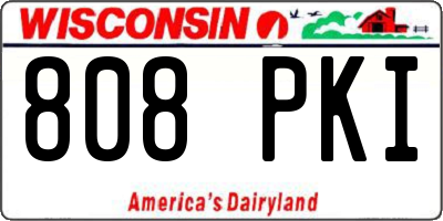 WI license plate 808PKI