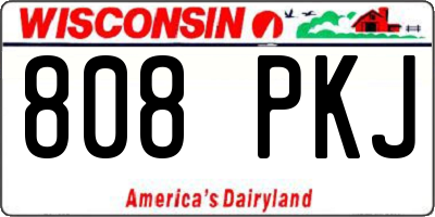 WI license plate 808PKJ